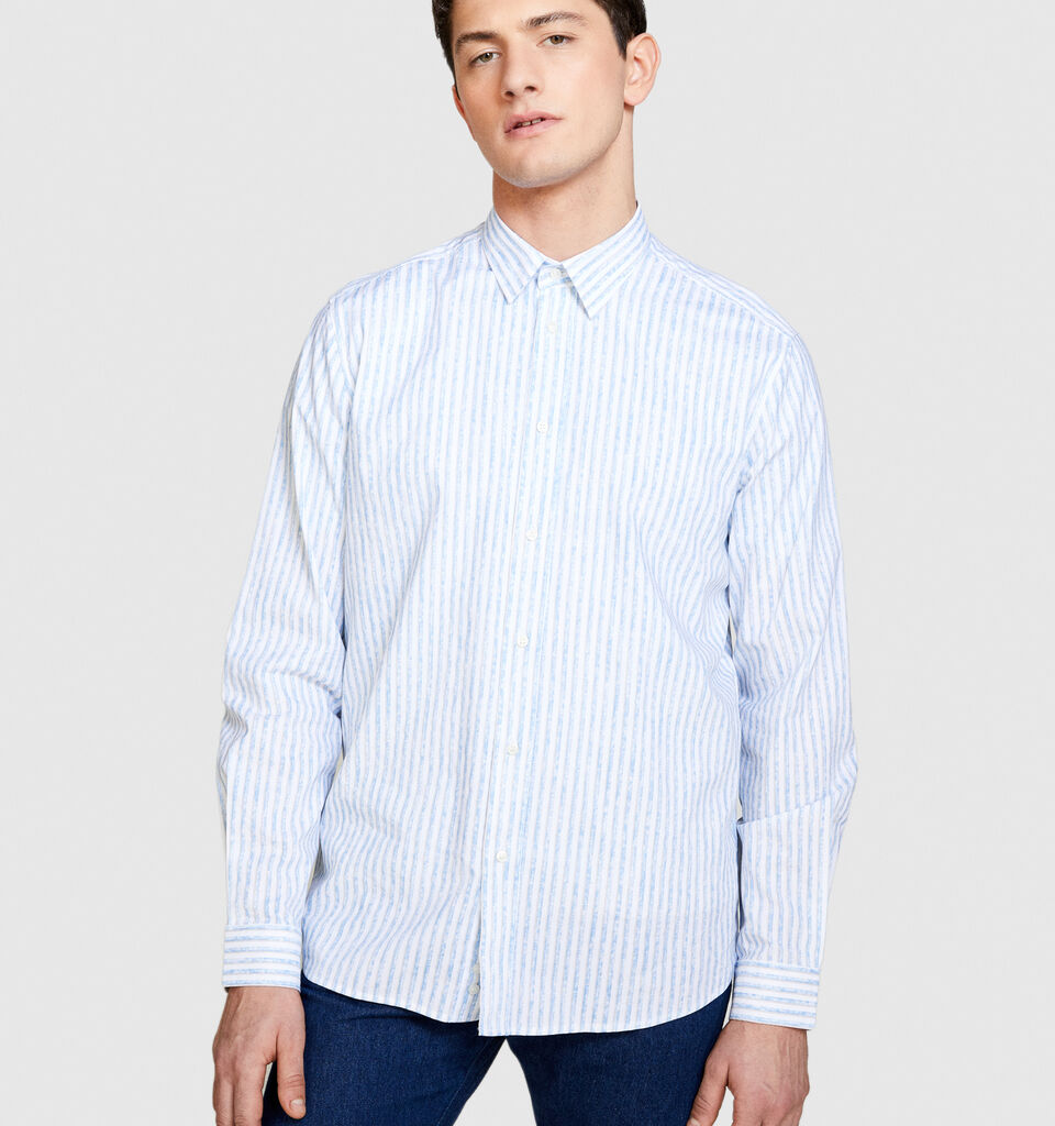 Regular fit printed shirt - men's regular fit shirts - Light Blue | Sisley image number 4